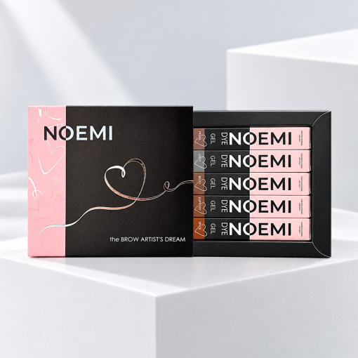 Teinture gel Noemi Grey 10 ml et son étui, pour sourcils de brunes